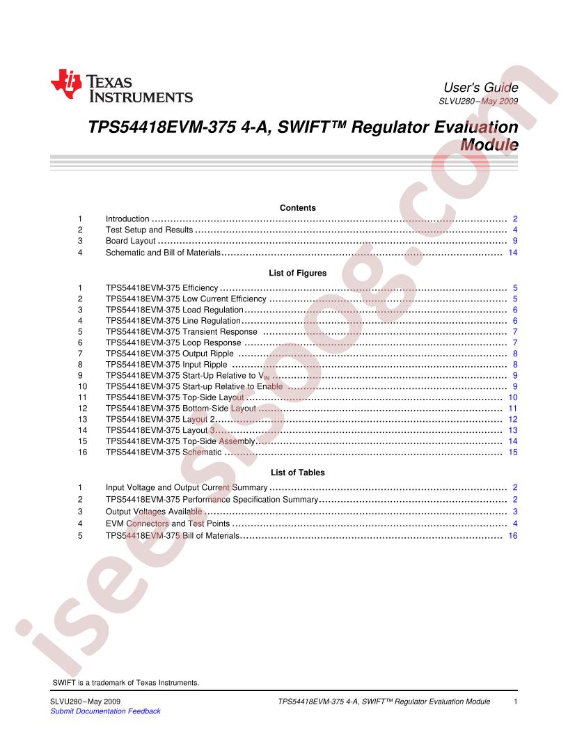 TPS54418EVM-375 Guide