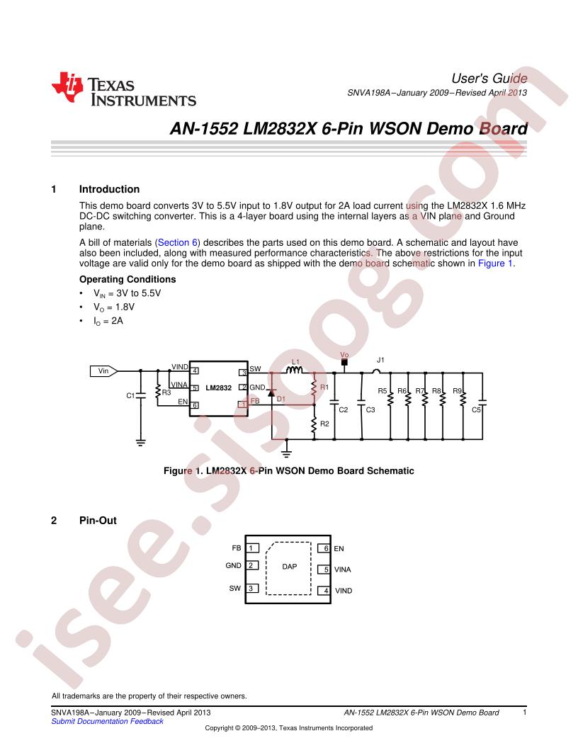 LM2832X 6-Pin Demo Brd Guide