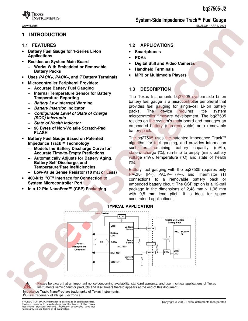 BQ27505-J2