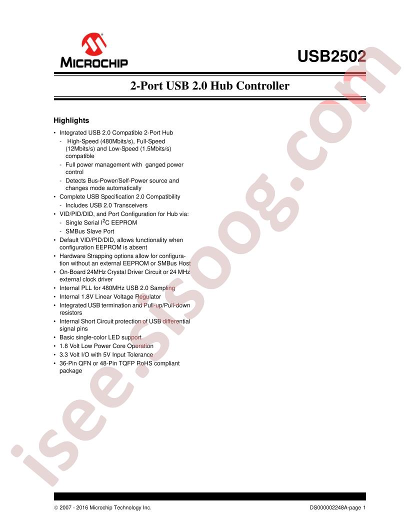 USB2502 Datasheet