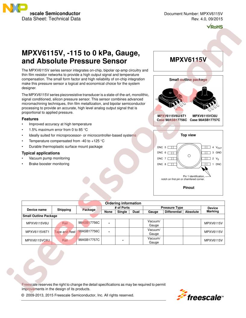 MPXV6115V Series