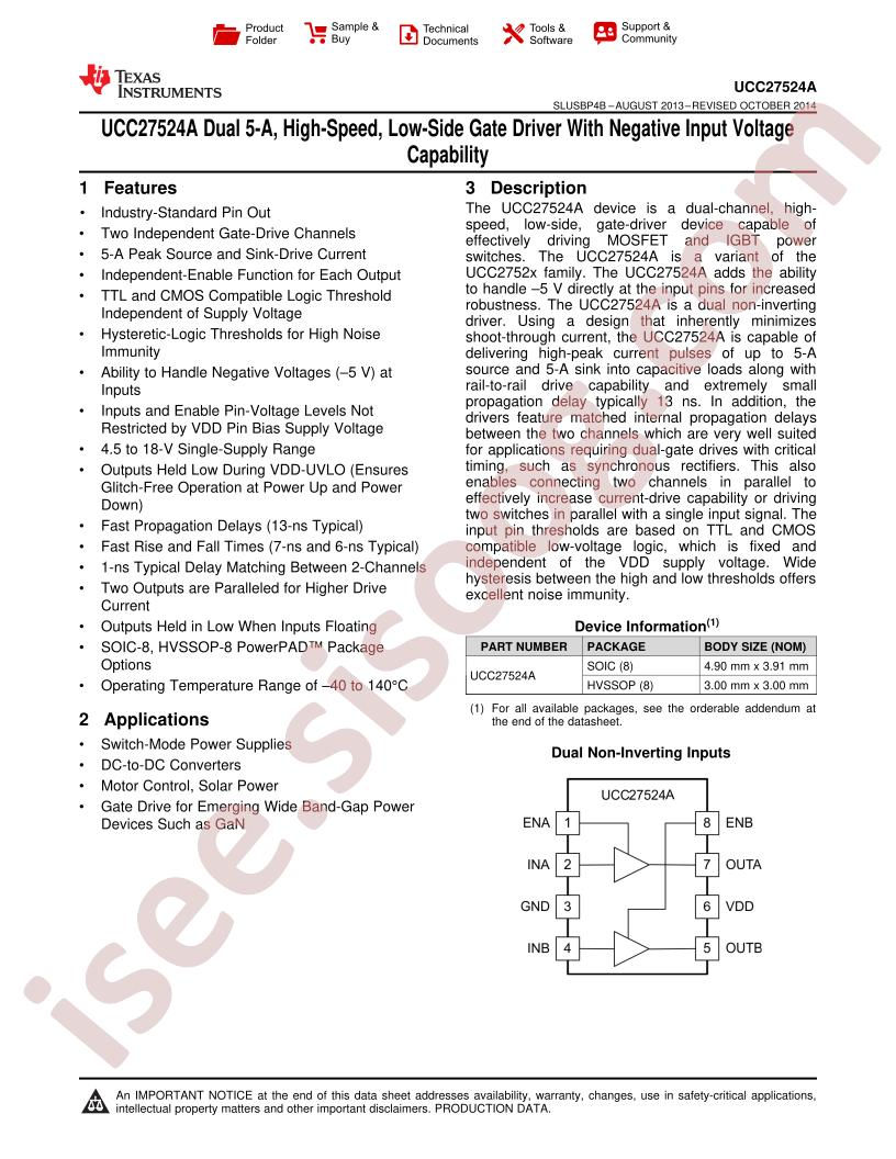 UCC27524A Datasheet