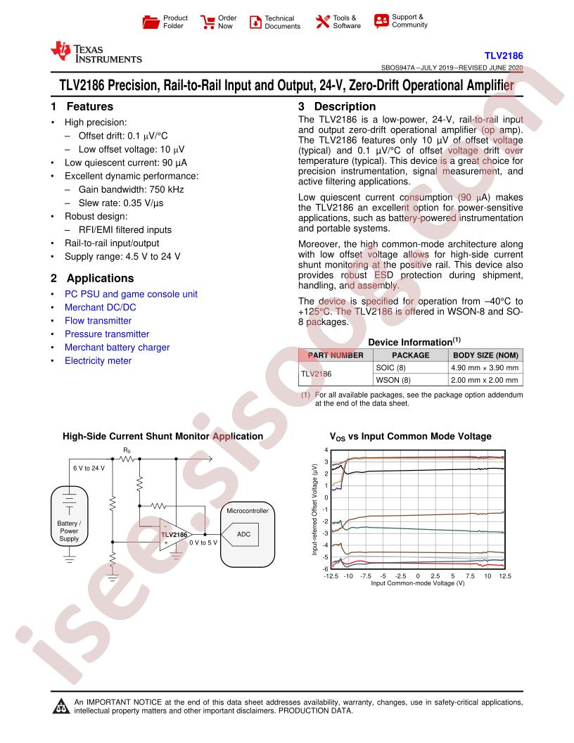 TLV2186 Datasheet