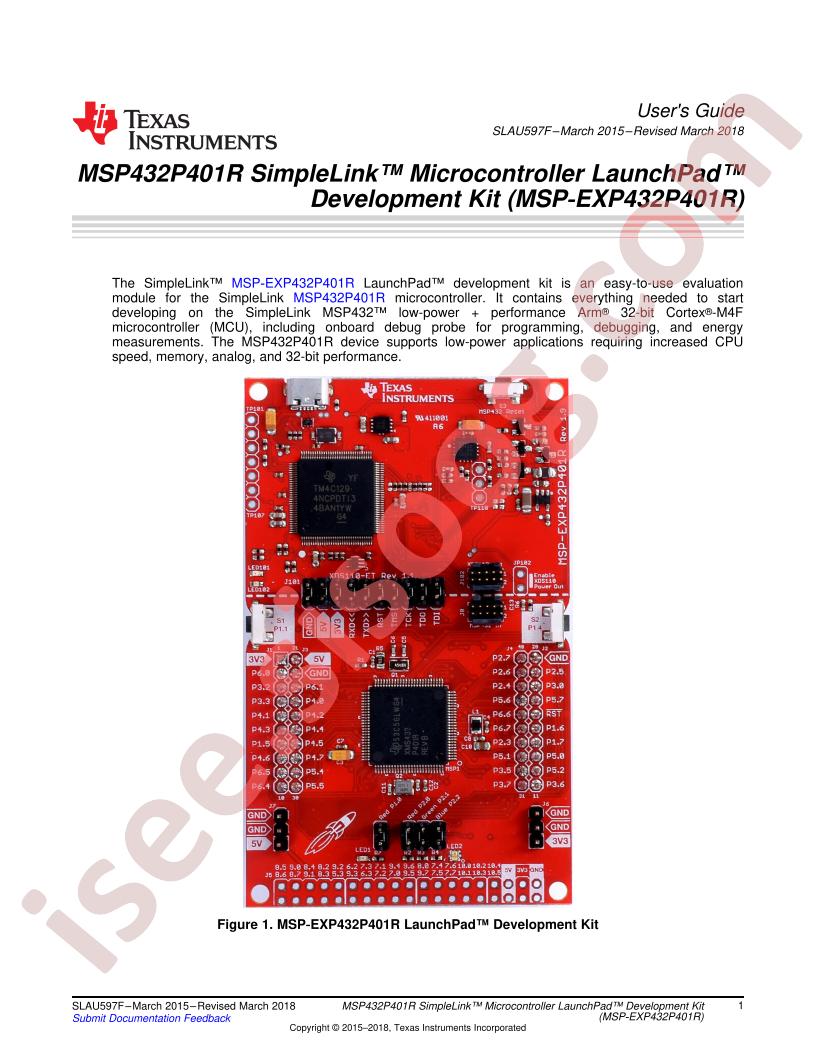 MSP-EXP432P401R User Guide