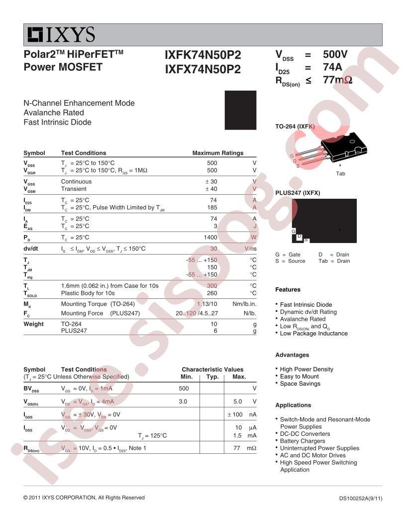 IXFK/FX74N50P2