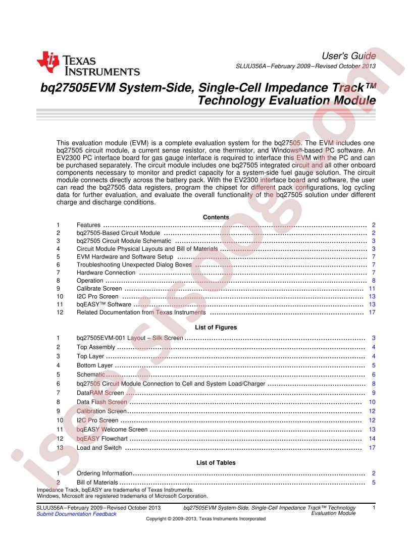 BQ27505EVM