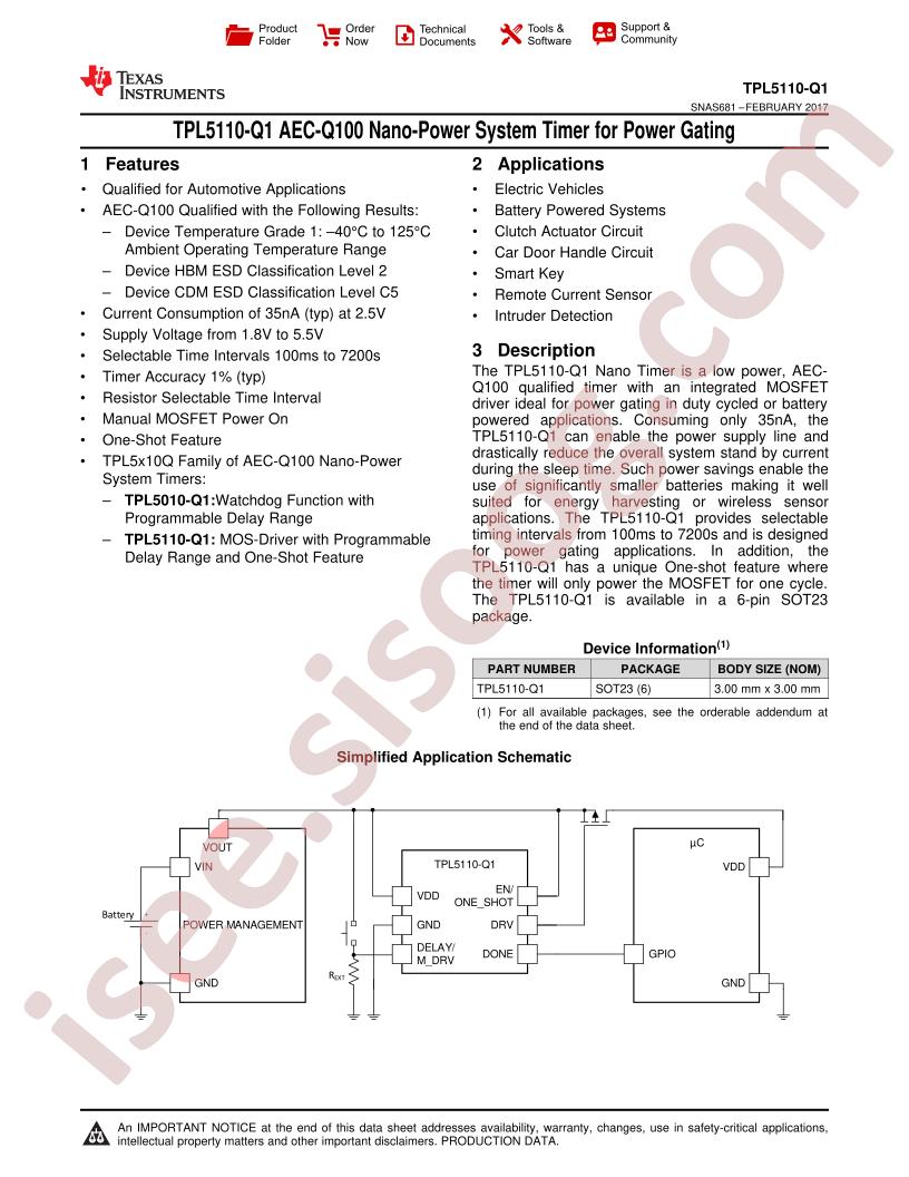 TPL5110-Q1 Datasheet