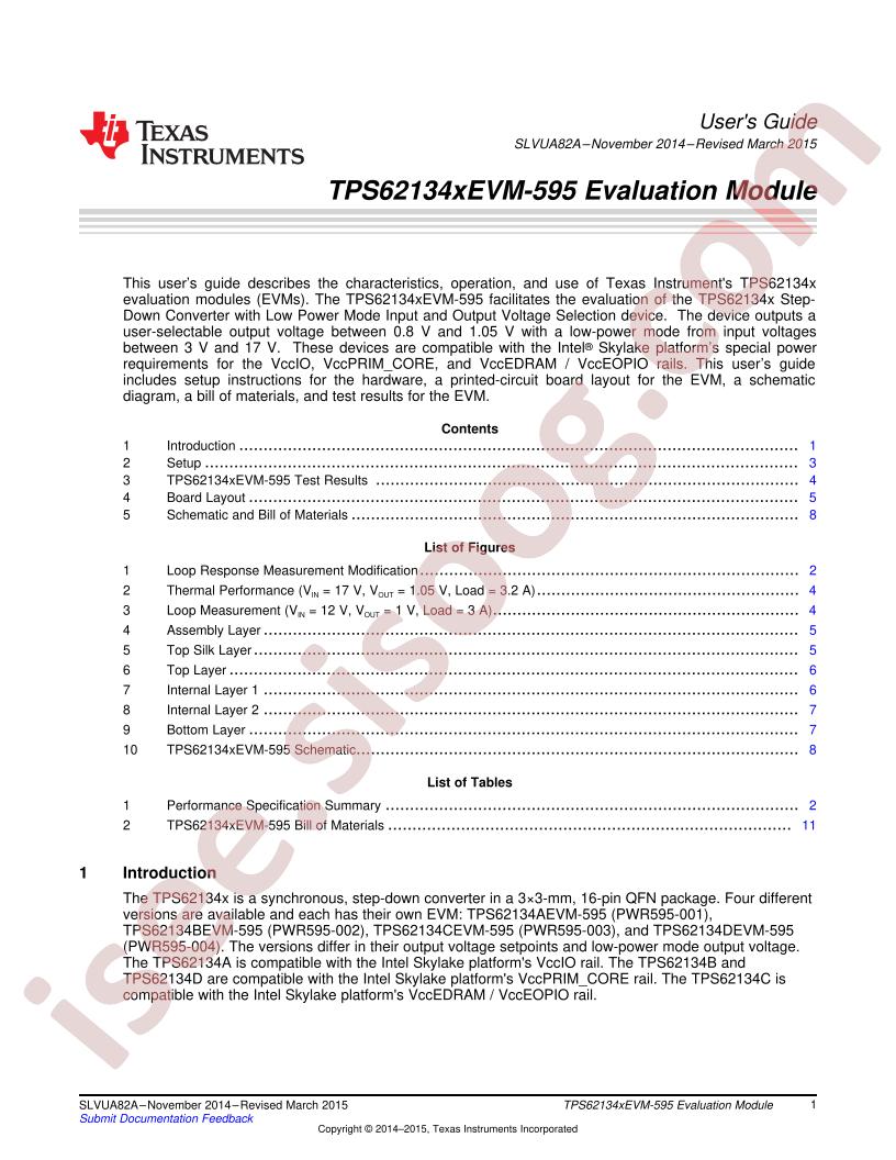 TPS62134xEVM-595 User Guide