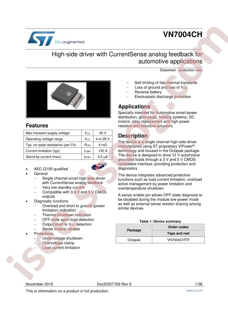 VN7004CH Datasheet