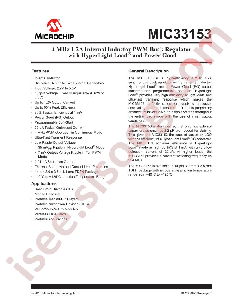 MIC33153 Data Sheet