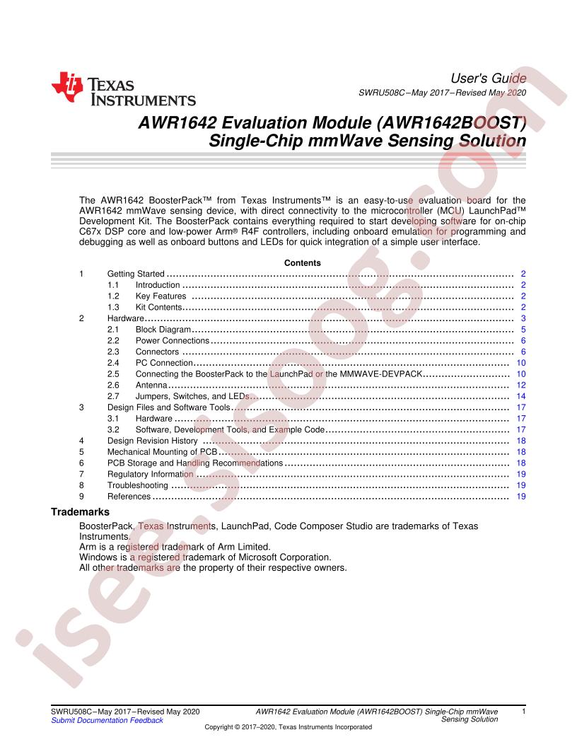 AWR1642BOOST User Guide