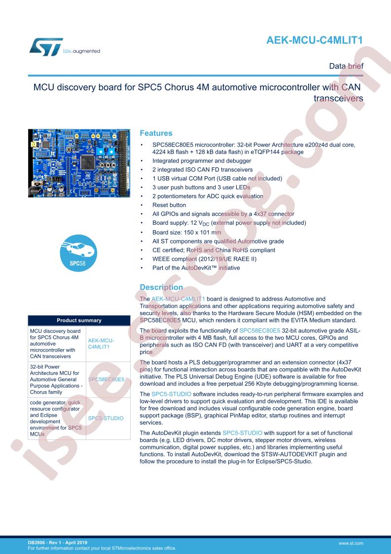 AEK-MCU-C4MLIT1 Data Brief