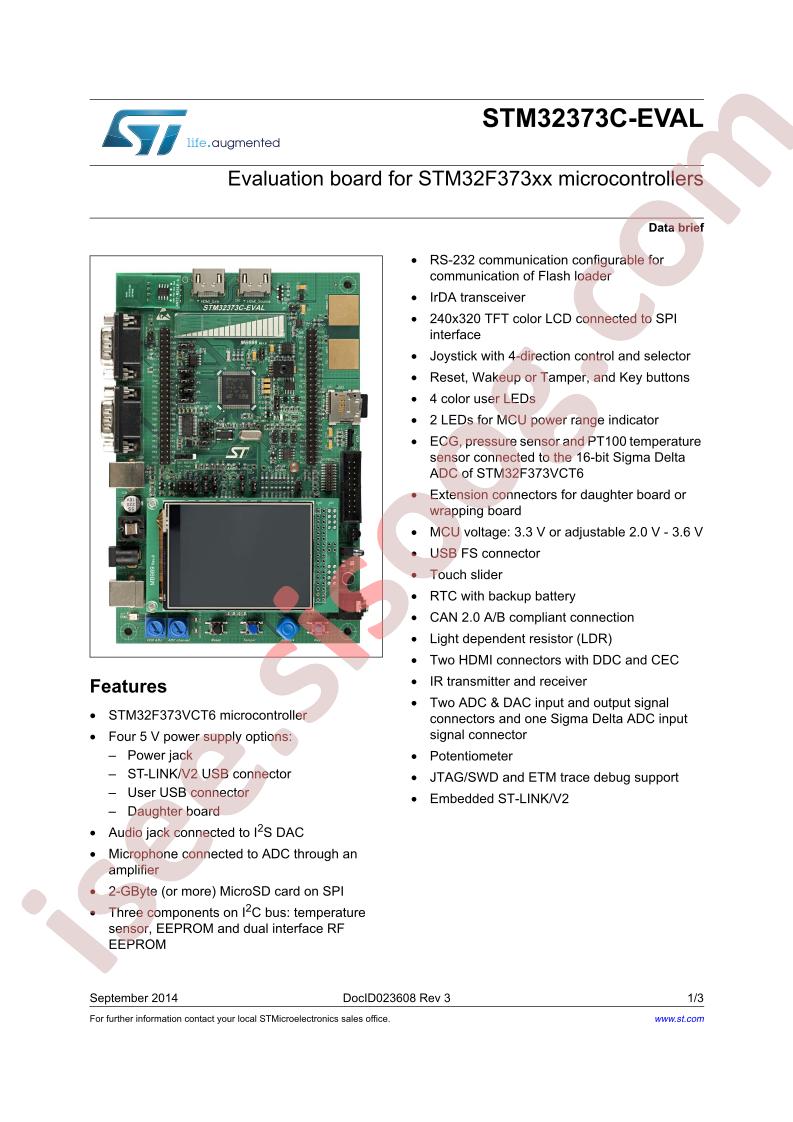 STM32373C-EVAL Brief