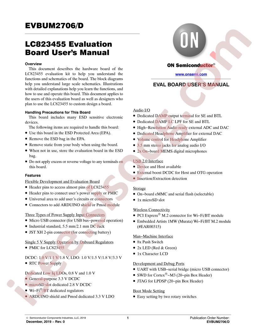 LC823455 Evaluation Board Manual