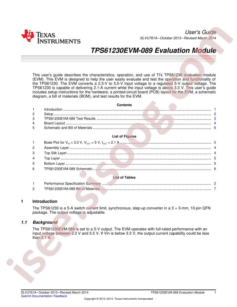 TPS61230EVM-089 User Guide