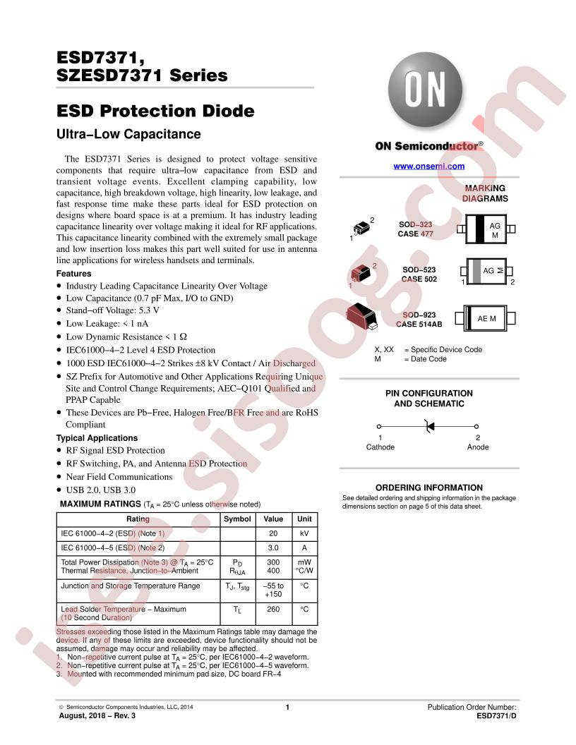 ESD7371, SZESD7371 Series
