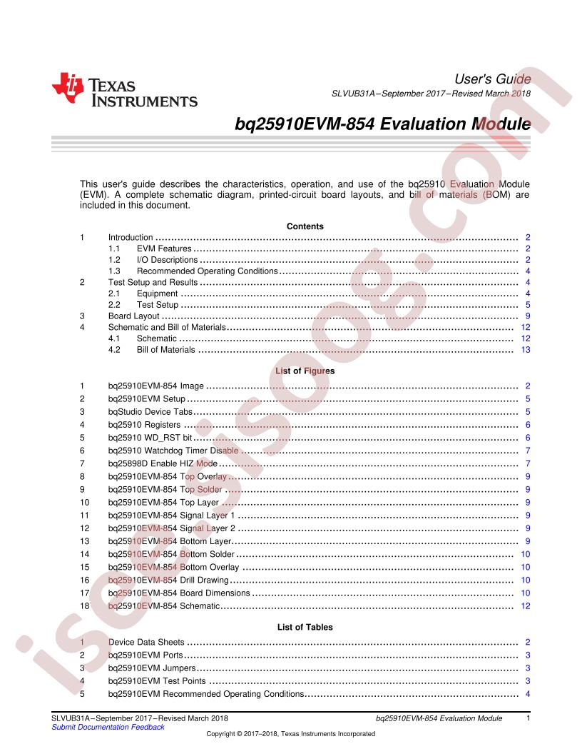 BQ25910EVM-854 User Guide