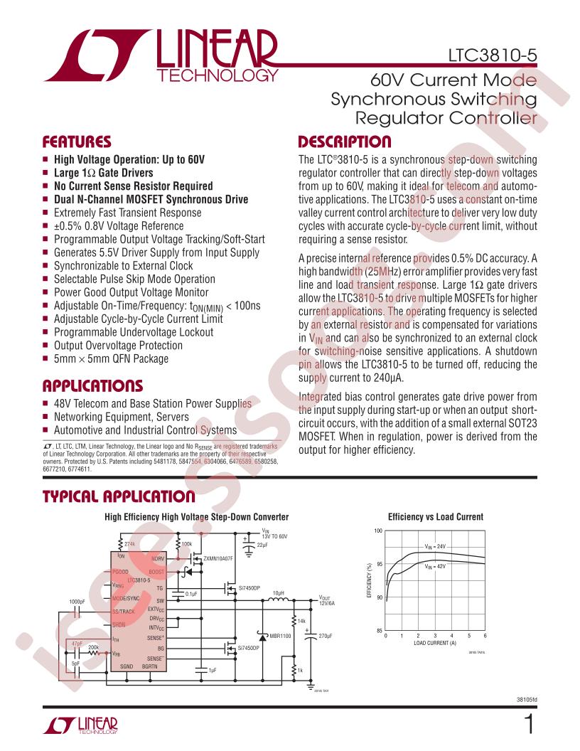 LTC3810-5 Datasheet