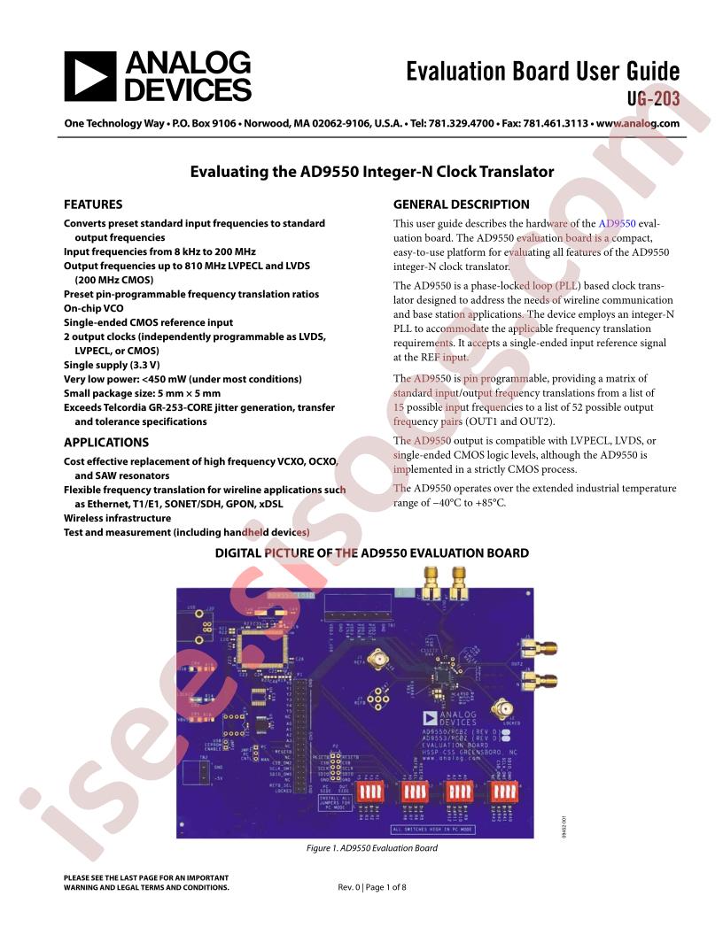 AD9550 Eval Board Guide