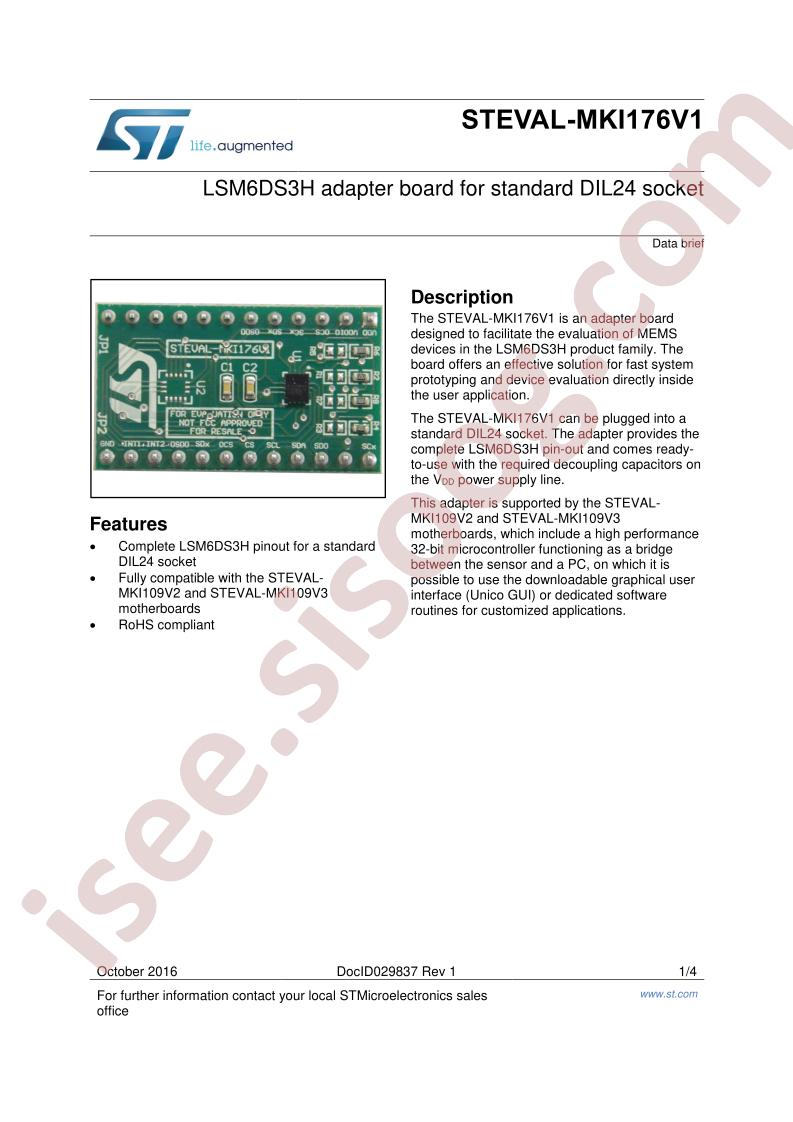 STEVAL-MKI176V1 Brief