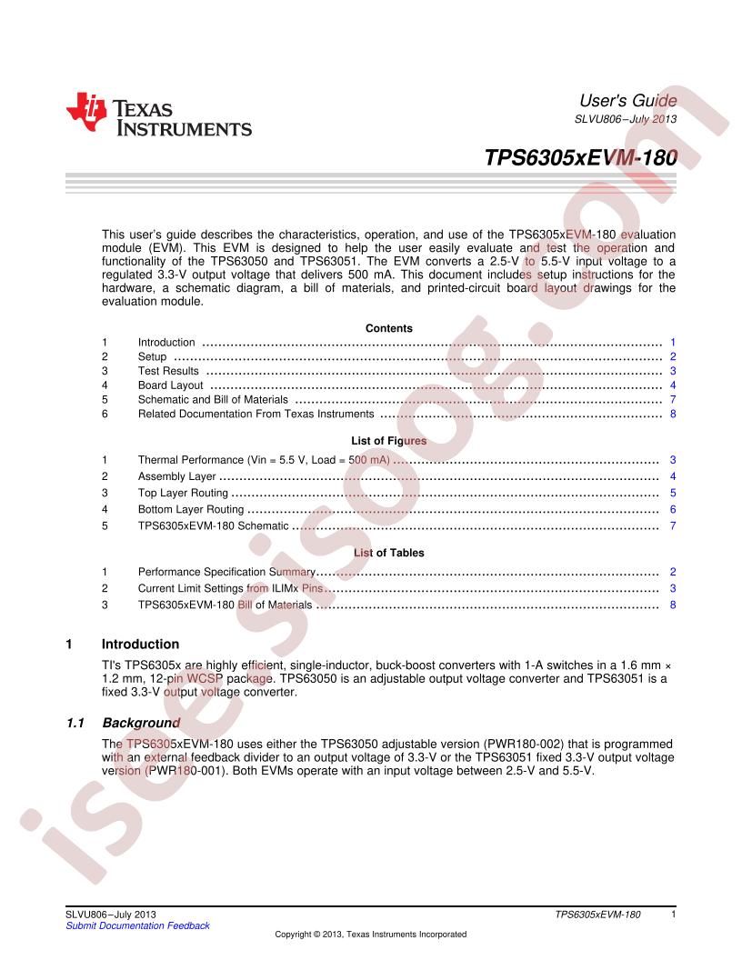 TPS63051EVM-180 User Guide