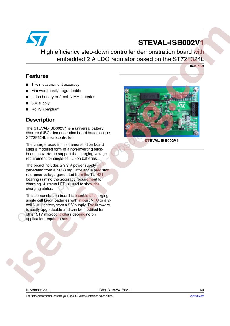 STEVAL-ISB002V1 Data Brief