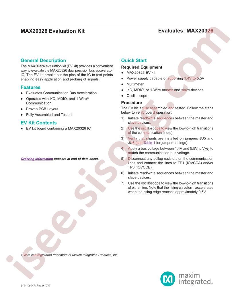 MAX20326 Evaluation Kit