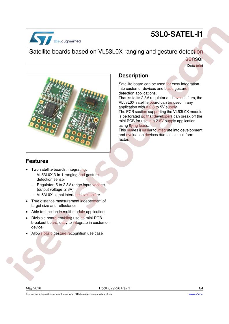 53L0-SATEL-I1 Data Brief