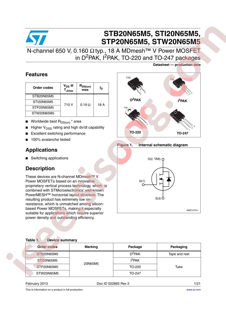 STx20N65M5
