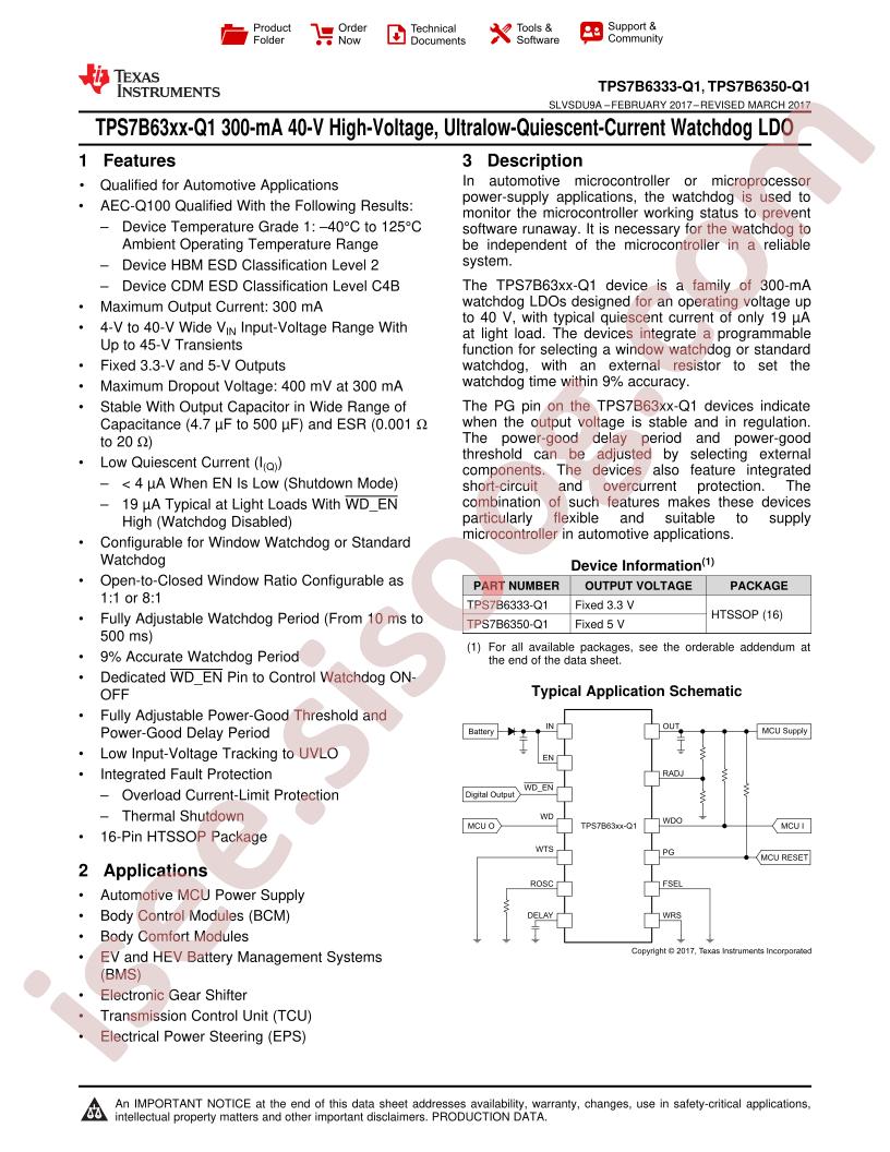 TPS7B6333-Q1, 6350-Q1 Datasheet