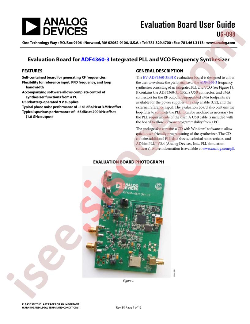 ADF4360-3 Eval Board
