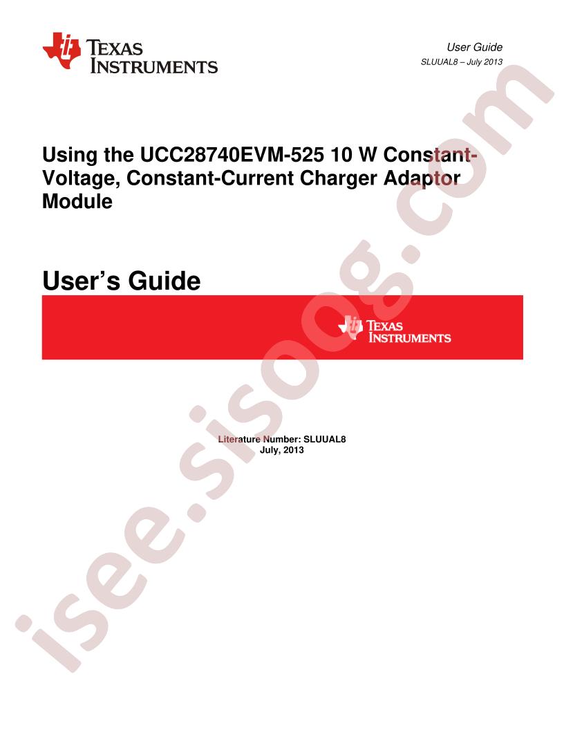 UCC28740EVM-525 User Guide