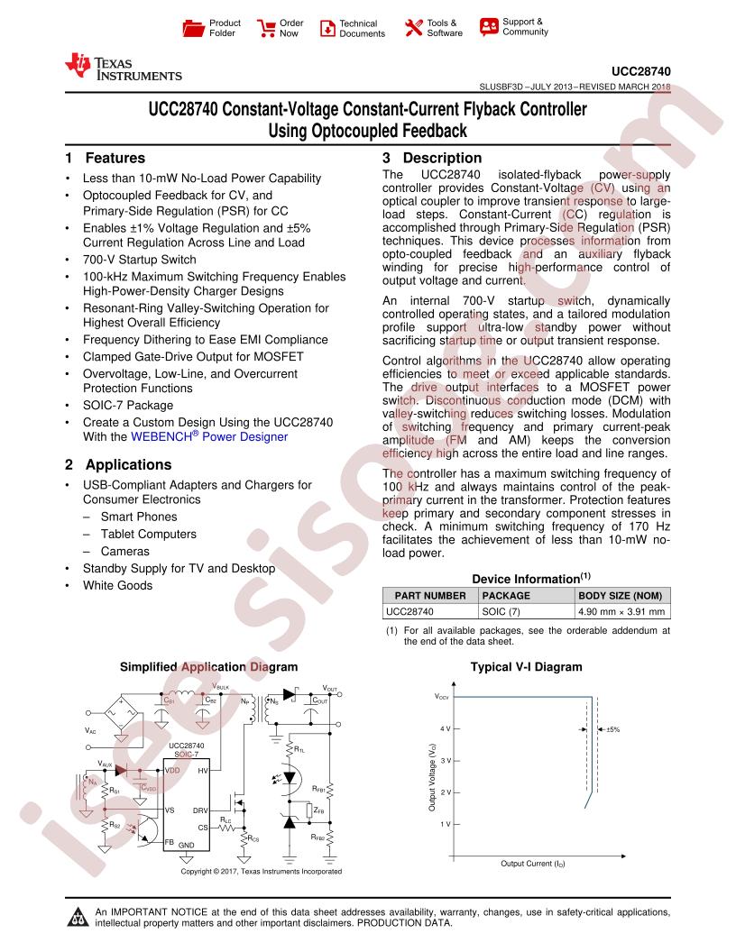 UCC28740 Datasheet