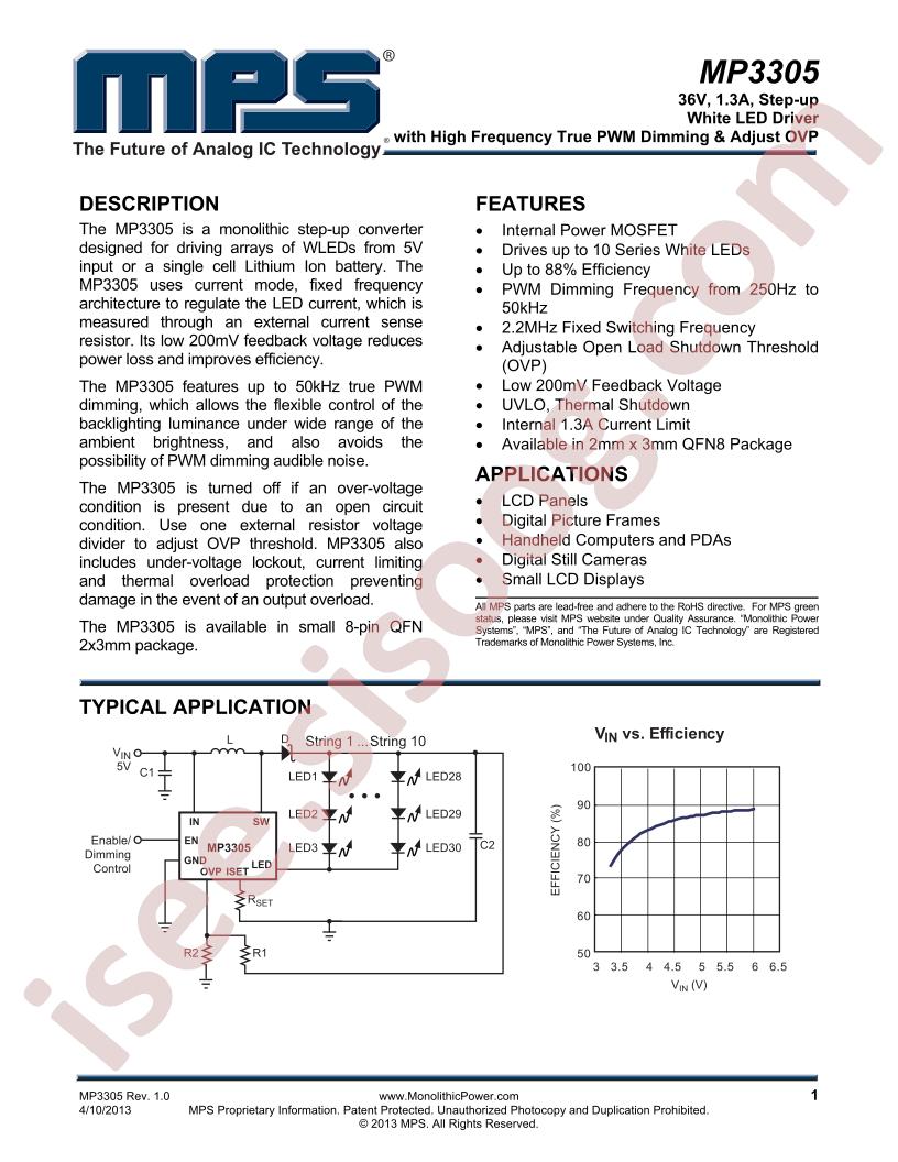 MP3305 Datasheet