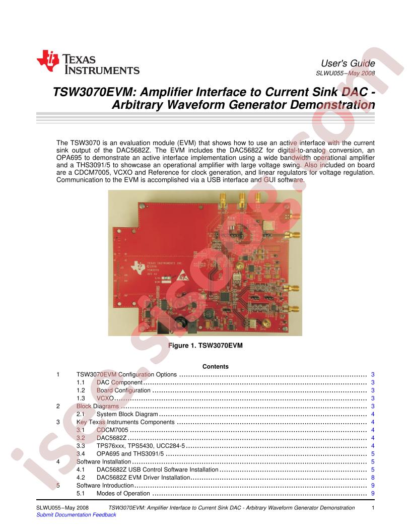TSW3070EVM User Guide