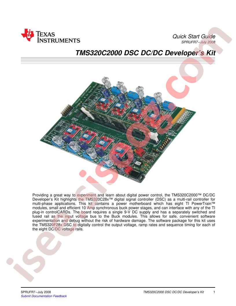 TMS320C2000 DC/DC Kit QS Guide