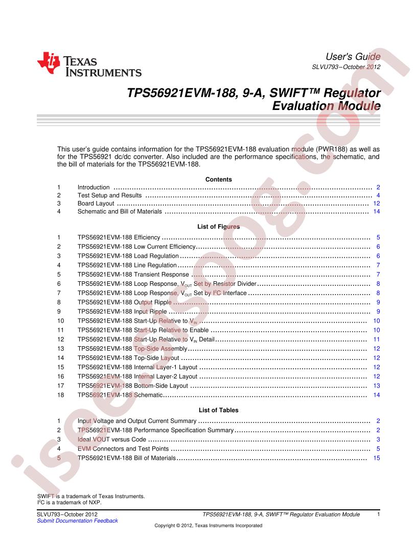 TPS56921EVM-188 User Guide