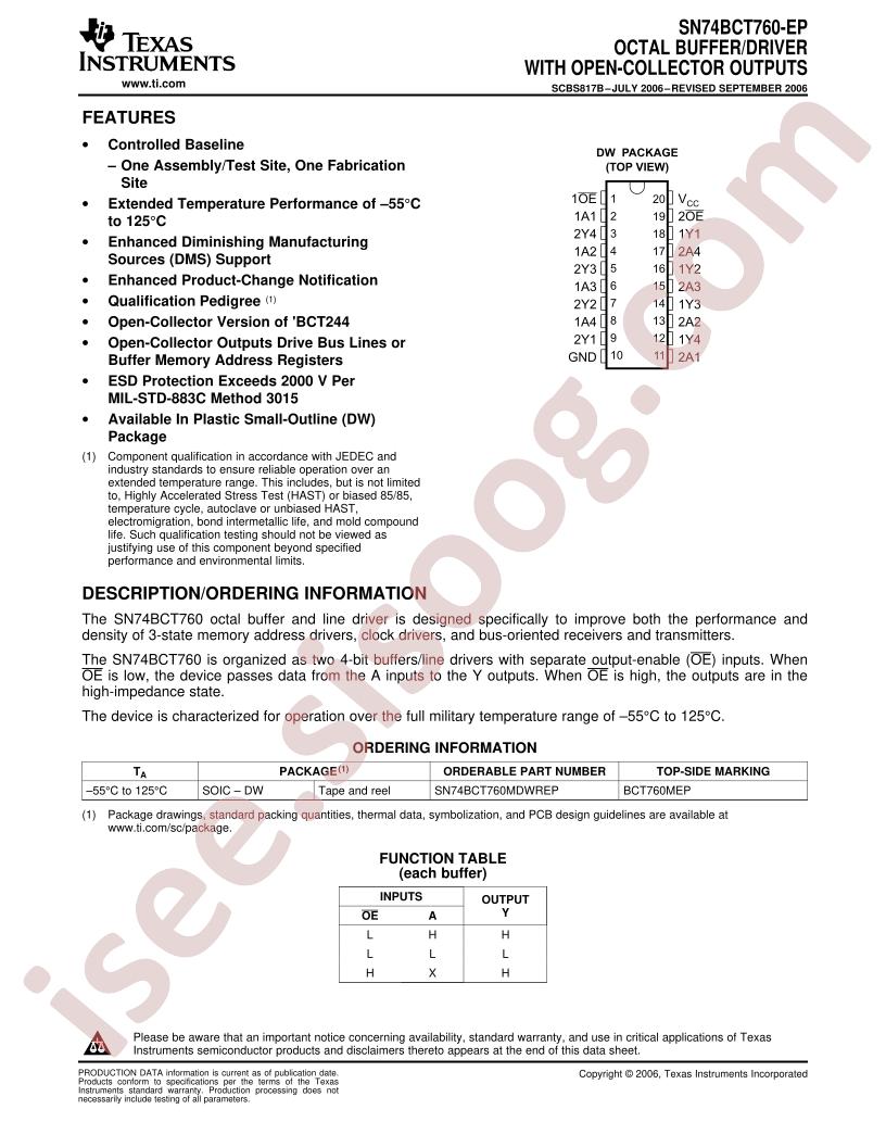 SN74BCT760-EP