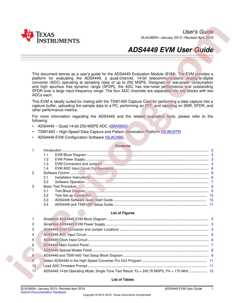 ADS4449EVM User Guide