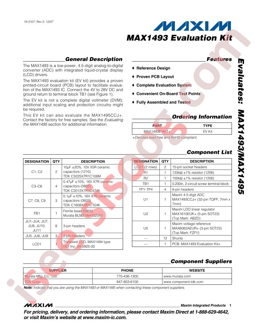 MAX1493 Eval Kit