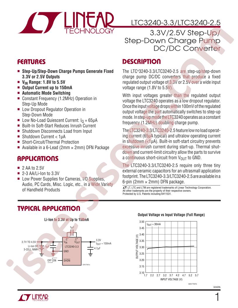 LTC3240-3.3/2.5