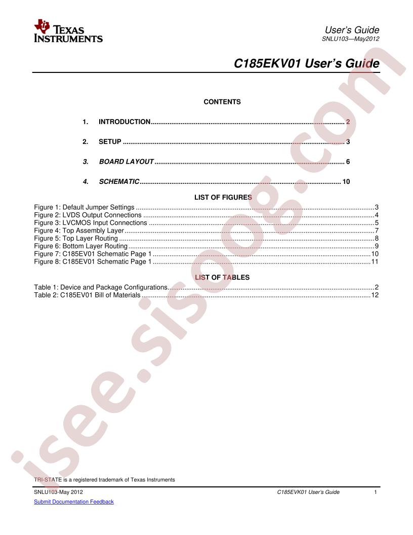 C185EVK01 User Guide