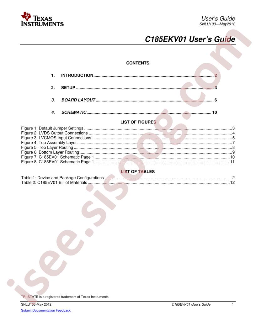 C185EVK01 User Guide