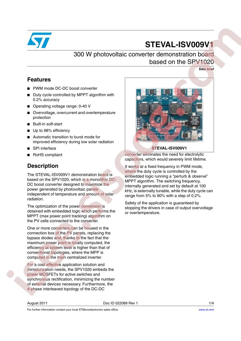 STEVAL-ISV009V1 Brief