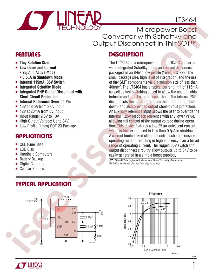 LT3464 Datasheet