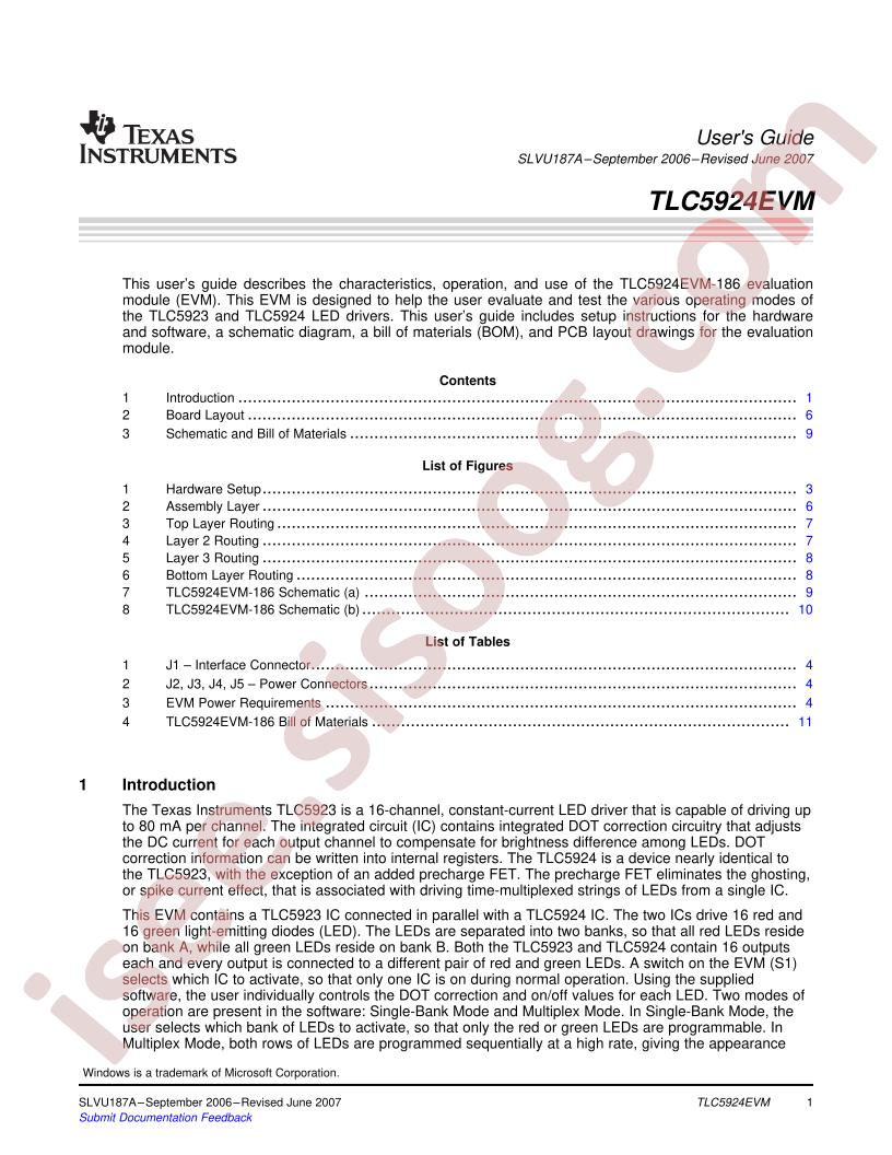 TLC5924EVM Guide