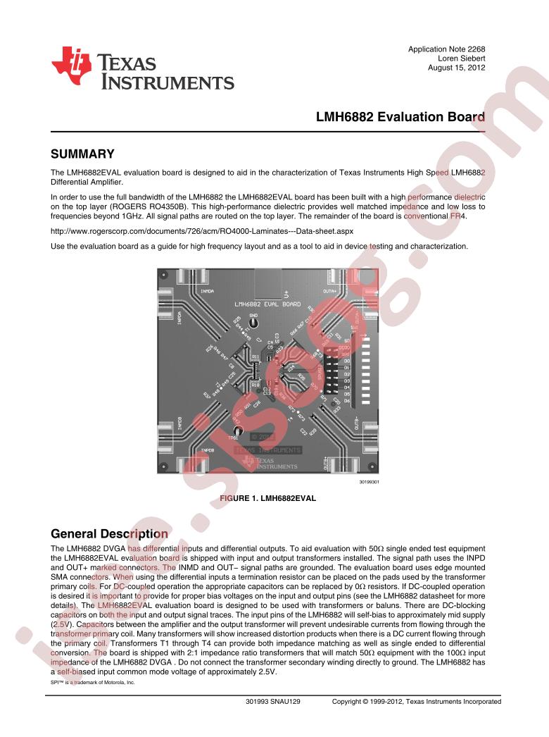 LMH6882EVAL User Guide