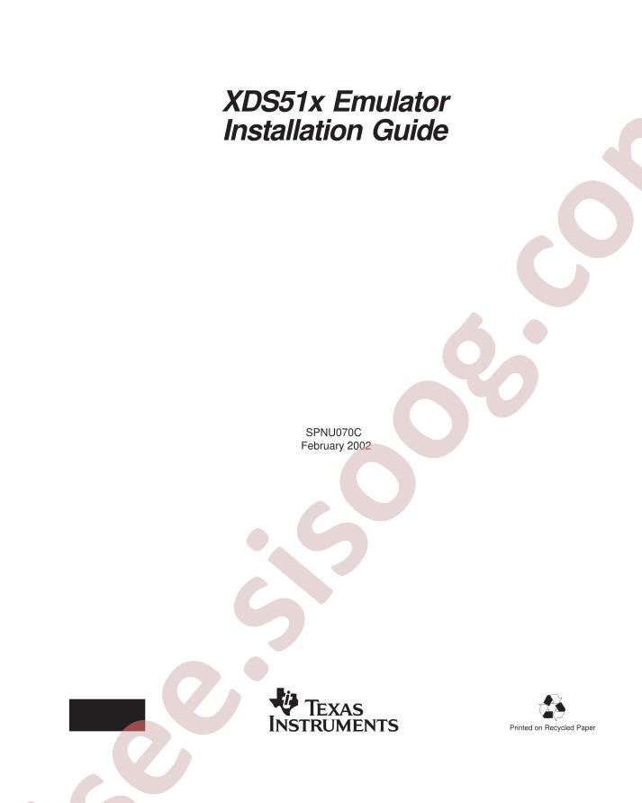 XDS51x Emulator Install Guide