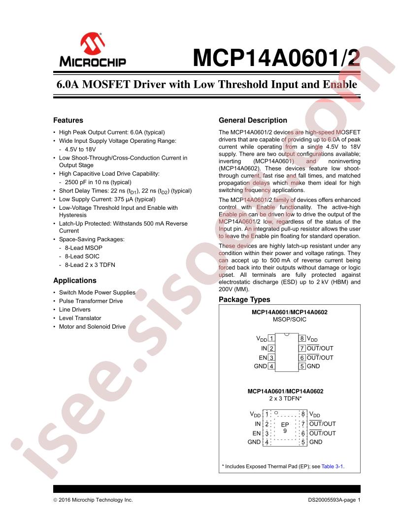 MCP14A0601,2 Datasheet