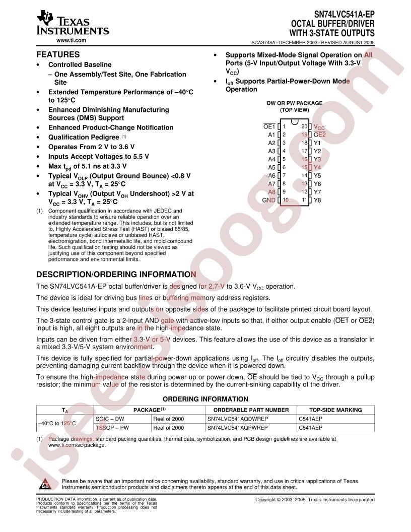 SN74LVC541A-EP